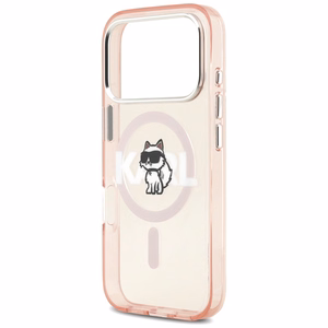 KARL LAGERFELD suojakuori iPhone 17 Pro MagSafe-yhteensopiva (KLHMP17LHGCHGKBP, IML Choupette Sketch Logo) pinkki