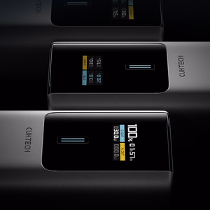 CUKTECH CKPB100PGLBL varavirtalähde, 10000 mAh, 150 W, USB-C / USB-A, harmaa