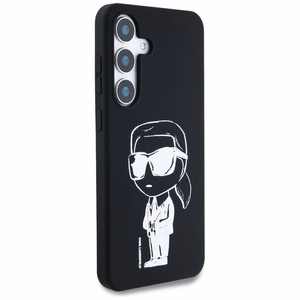 Karl Lagerfeld HC Magneettinen Silikoninen Graffiti Ikonik Suojakuori Samsung Galaxy S25 Musta