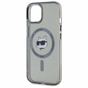 Karl Lagerfeld HC MagSafe IML Metal Choupette Head suojakuori iPhone 15 6.1:lle musta