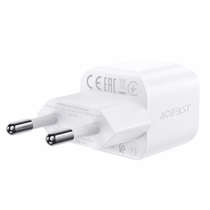 Acefast A73 Mini PD 20W GaN seinälaturi + USB-C kaapeli - valkoinen