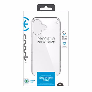 Läpinäkyvä Speck Presidio Perfect-Clear -suojakuori iPhone 16:lle
