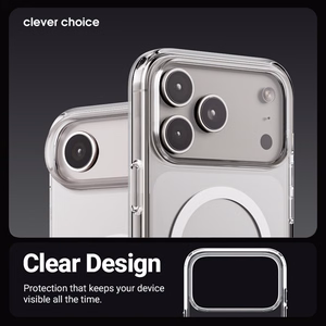 Crong Clear MAG Cover MagSafe suojakuori iPhone 17 Pro Max -laitteelle, läpinäkyvä