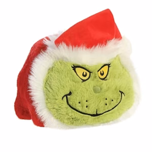 Grinch Spudsters -pehmolelu/tyyny joulupukin asussa, 25 cm