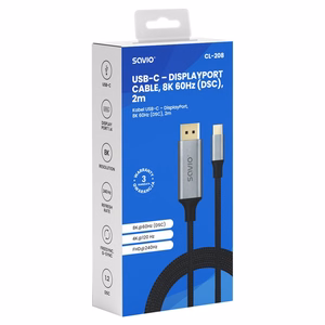 Savio CL-208 USB-kaapeli USB 3.2 Gen 1 (3.1 Gen 1) 2 m USB-C, musta-harmaa