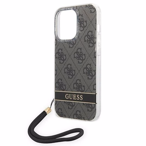 Guess GUOHCP14LH4STK iPhone 14 Pro 6.1 "musta / musta kovakotelo 4G Tulosta hihna