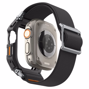 Spigen Lite Fit Pro -ranneke ja panssarilasinen näytönsuoja Apple Watch Ultra 49 mm -mallille, mustat
