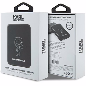 Karl Lagerfeld NFT Outline Ikonik MagSafe 5000mAh induktio varavirtalahde - musta