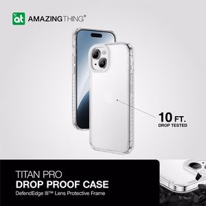 Amazing Thing Titan Pro Suojakuori 10FT IP156.7TPCL iPhone 15 Plus:lle läpinäkyvä