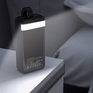 Wozinsky W8-W 30000 mAh 30W varavirtalähde, 2x USB-A, USB-C, taskulampulla, musta