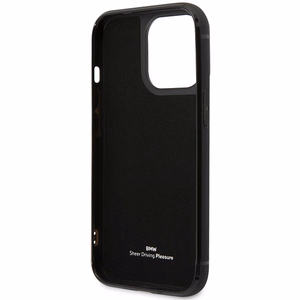 BMW BMHCP14L22RSEPK musta nahkainen korttipaikallinen suojakuori iPhone 14 Pro 6.1