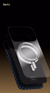 Benks Magnetic Armor Air Armor Grid Kevlar suojakuori Metal Frame 600D (0069) iPhone 17 Pro:lle oranssi