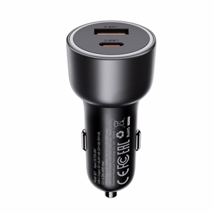 Acefast B21 75 W USB-C + USB-A -autolaturi, musta