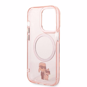 Karl Lagerfeld KLHMP14XHNKCIP iPhone 14 Pro Max 6.7" kovakuori vaaleanpunainen Iconic Karl & Chupette MagSafe