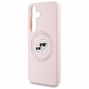 Karl Lagerfeld HC Magneettinen Silikoninen Suojakuori Samsung Galaxy S25 Pluslle Vaaleanpunainen