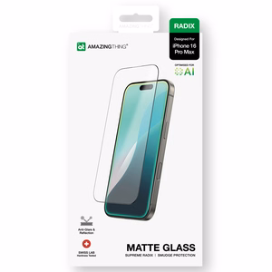 AmazingThing Radix Matte Glass Karkaistu lasi iPhone 16 Pro Max:lle