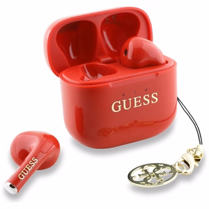 Guess Glossy Effect Printed Classic Logo & Charm TWS Kuulokkeet - punainen