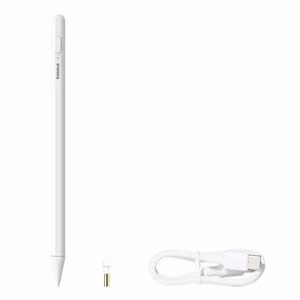 Baseus Smooth Writing 2 Stylus Lite LED-indikaattoreilla kuunvalkoinen (aktiivinen, USB-C kaapeli mukana)