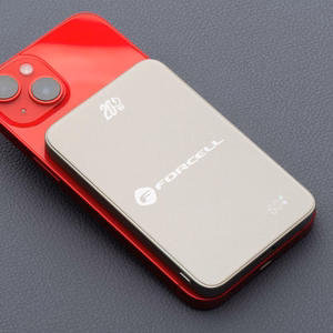 Varavirtalähde yhteensopiva MagSafen kanssa Forcell F-Energy SuperSlim F5K8 QC4.0 PD3.0 15W 5000 mAh titaaniaavikon värinen