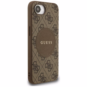 Guess 4G Circle Classic Logo MagSafe case for iPhone 16e - brown