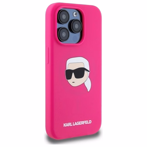 Karl Lagerfeld KLHMP15LSKHPPPLF iPhone 15 Pro 6.1 fuksia/fuksia kovakuori Silikoninen Karl Head Print MagSafe