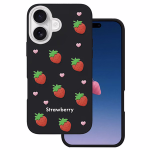 Mansikka-suojakuori iPhone 16 6,1" musta