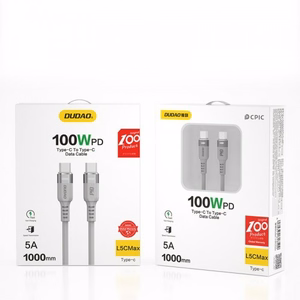 USB Kaapeli Dudao LC5MAX harmaa Type-C / Type-C 100cm