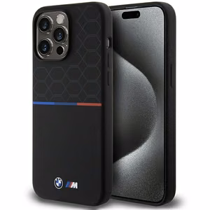 BMW M Silikoninen Pattern MagSafe Suojakuori iPhone 15 Pro Maxille - musta