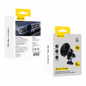 Blavec Auton pidike BHC-04B Qi2.2 25W magneettinen induktiolatauksella ilmanvaihtoaukkoon (BHC04B-MAVIB) musta