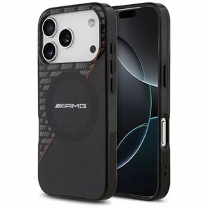 Mercedes AMG IML Double Layer Rhombs -suojakuori laitteelle iPhone 18 Pro / 17 Pro, MagSafe-yhteensopiva – musta ja punainen