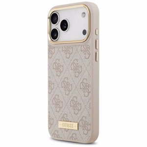 Guess 4G Logo Plate MagSafe suojakuori iPhone 17 Pro Max - pinkki