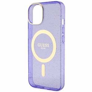 Guess GUHMP14MHCMCGU iPhone 14 Plus 6.7 violetti/violetti suojakuori Glitter Gold MagSafe
