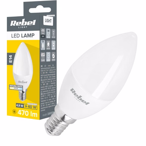 Rebel kynttilänmuotoinen E14 LED-lamppu, 5 W, 4000 K, 230 V