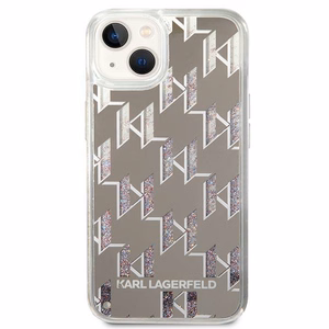 Karl Lagerfeld KLHCP14SLMNMS iPhone 14 6.1 kovakuori hopeinen / hopeinen Liquid Glitter Monogram