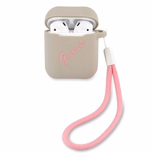 Guess GUACA2LSVSGP AirPods suojus harmaa vaaleanpunainen/harmaa vaaleanpunainen Silikoni Vintage