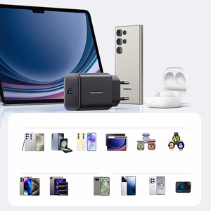 Joyroom JR-TCF23 verkkolaturi USB-C 25W SFC / PPS / PD - musta + USB-C / USB-C kaapeli 1m