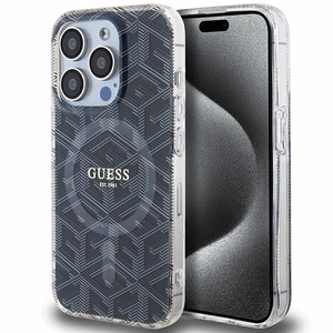 Guess IML GCube MagSafe Suojakuori iPhone 15 Pro Max:lle - musta