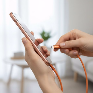 Kaapeli USB-C - USB-C Forcell F-Energy QC4.0 PD 3A 60 W Cafule Flat 1,2 m CCFN23 oranssi