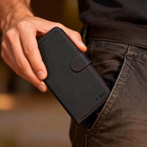 Tech-Protect Wallet suojakuori Samsung Galaxy A57 5G:lle musta ja punainen
