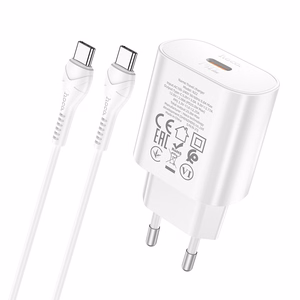 Charger Hoco N22 25W USB-C + USB-C to USB-C cable 1.0m white