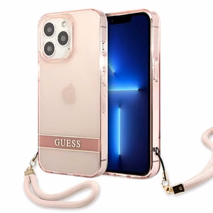Guess Translucent Strap Case for iPhone 13 Pro Max - pink