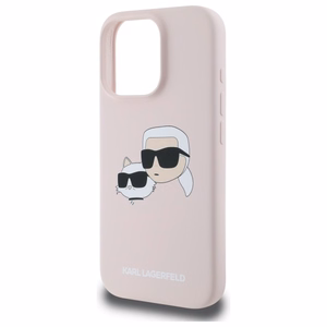 Karl Lagerfeld Silikoninen Nauble Heads Print MagSafe Suojakuori iPhone 16 Pro Max:lle - Vaaleanpunainen