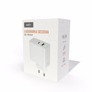 Setty wall charger PD+QC USB + USB-C 45W LSI-01white JO