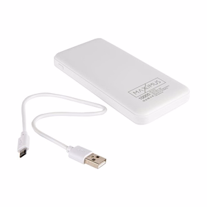 Varavirtalähde MX COCO 10 000mAh 2xUSB, 10W Li-Po, valkoinen + microUSB kaapeli