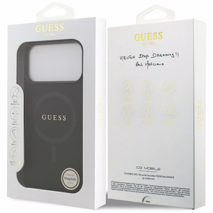 Guess Saffiano Classic Logo MagSafe Suojakuori iPhone 17 Pro Maxille - musta