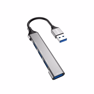 Dudao A16B 4-in-1 USB-keskitin, USB-A–4 × USB 3.0, harmaa
