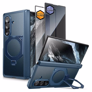Supcase UB Aero MagSafe 2-osainen suojakuori- ja tietosuojanäytönsuojapakkaus Samsung Galaxy Z Fold 8 Ultra -puhelimelle – tummansininen