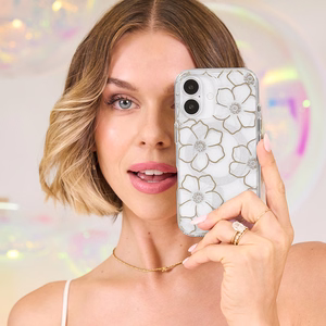 Case-Mate Floral Gems MagSafe suojakuori iPhone 16 Plus -laitteelle, kullanvärinen