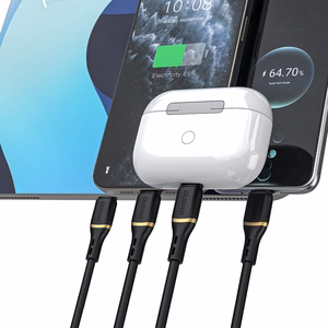Dudao L25L 30W USB-A - Lightning kaapeli pehmeällä silikonipunoksella Lightning 1m - Musta