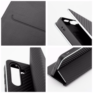 Flip-suojakuori Samsung A10:lle Luna Book Carbon musta